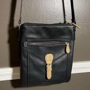 Charming Charlie Black and Tan Cross body Bag